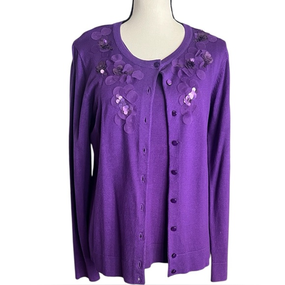 Sweaters - ***SOLD***Charter club 2 piece Purple Sweater set size Large.